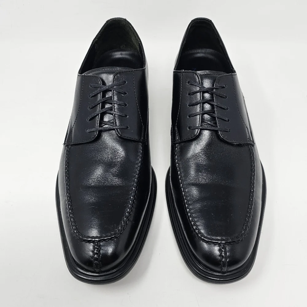 Niel M Black Leather President Oxfords Mens Size 9‎ D Lace Up Split Toe Shoes
